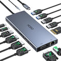 USB C Docking Station Dual Monitor for Dell HP Laptop Docking Station 3 Monitors 15-in-1 USB C Hub Dock with Dual 4K HDMI+8K DP +VGA+6USB Ports+PD+Ethernet+SD/TF+AudioUSBC Adapter Dongle for Lenovo
