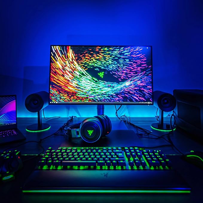Razer Nommo Chroma: Custom Woven 3 Glass Fiber Drivers - Rear-Facing Bass Ports - Bass Knob w/Automatic Gain Control Chroma Enabled - Full Range 2.0 PC Gaming Speakers Black