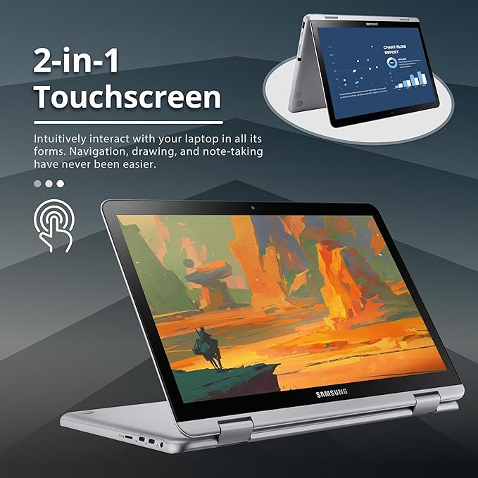 SAMSUNG Plus V2 2-in-1 12.2 Touchscreen Chromebook Laptop Intel Celeron 3965Y 4GB RAM 64GB eMMC Camera Wi-Fi Bluetooth MicroSD Reader Stylus Pen Chrome OS Silver 128GB USB Card (Renewed)