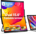 Ingnok 15.6 Dual Monitor FHD 1080P 100% sRGB Laptop Screen Extender for Windows Mac with 4 Speakers 2 HDMI USB C Ports for Office Gaming Triple Monitor