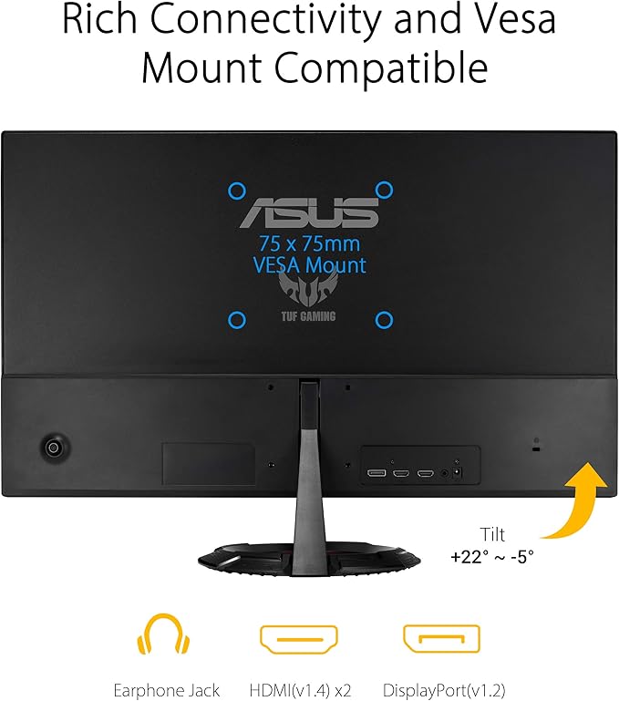 ASUS TUF Gaming 23.8” 1080P Monitor (VG249Q1R) ( Renewed)