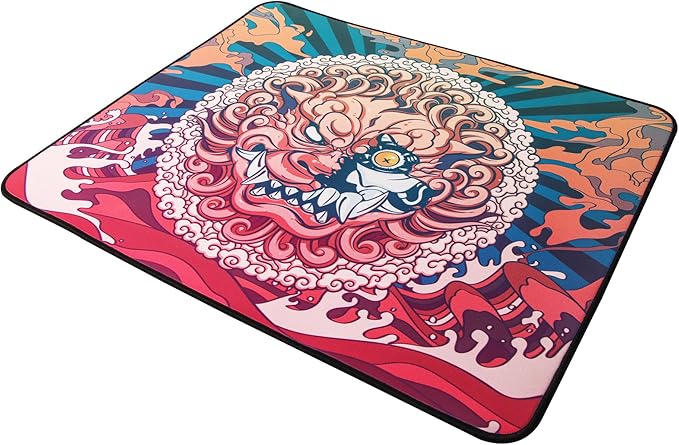 Mouse Pads EspTiger Tai Bao (480 x 400 x 4mm) Standard Size Anti-Slip Base Flat Woven Fiber Surface Stitched Edges Large Gaming Mousepad - Multi-Color Cyborg Design