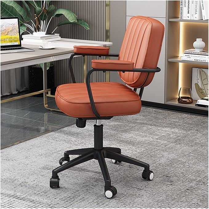 Adjustable Office Computer Chair with Armrest Computer Chair Household Adjustable Lifting Backrest Gaming(Black)