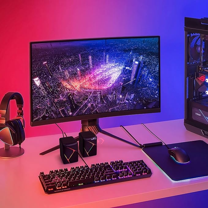 beFree Sound Dual Compact LED Gaming Speakers Black