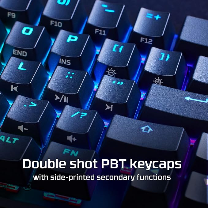 HyperX Alloy Origins 65 - Full Size Mechanical Gaming Keyboard Red Switch RGB LED Backlit Double Shot PBT Keycaps Computer Gamer Wired Linear Keyboard for PC Xbox PlayStation Black (Renewed)
