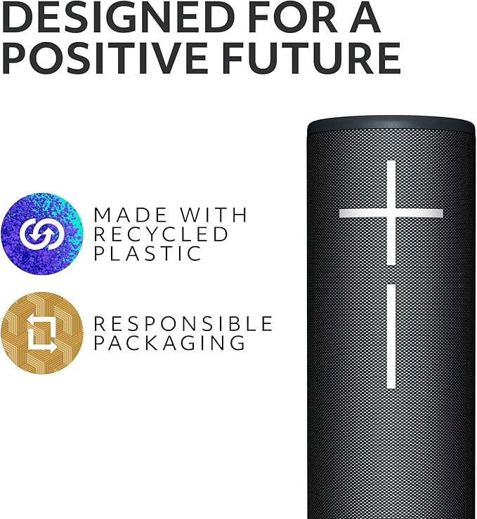 Ultimate Ears Boom 4 Portable Waterproof Bluetooth Speaker with 360-Degree Bold Immersive Crystal-Clear Sound Floating Speaker with 15-Hour Battery and 147ft (45m) Range - Black