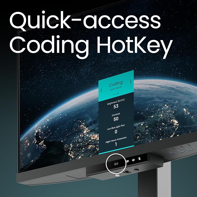 BenQ RD240Q 24.1” WQXGA Programming Monitor 90W USB Type-C Advanced Coding Modes Coding HotKey Ergonomic Design 16:10 Special Ratio Circadian Mode Eye-Care Technology Eco-Friendly Design