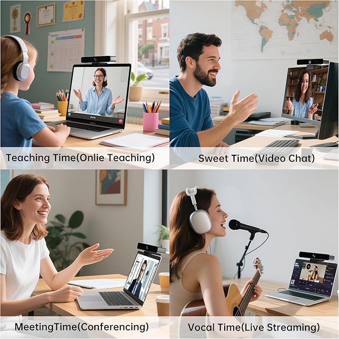 Horion 4K Conference Camera with Microphone Auto Framing Camera for PC 10X EPTZ Zoom Plug &amp Play USB 3.0Video with Dual AI Noise-Canceling Mic for Video Conference Streaming PC/Mac/Linux H