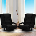 Swivel Gaming Chair Multipurpose 2PACK Floor Gaming Chair for Playing Video Games TV Reading w/Armrest Lumbar Support &amp 6 Adjustable Postion Backrest for Adults Black