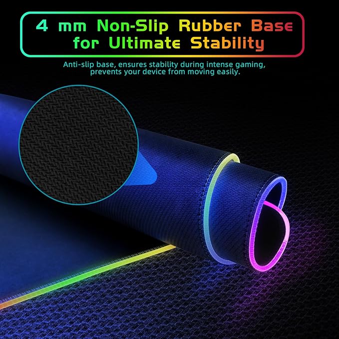 RGB Gaming Mouse Pad With 15W Wireless Charging Extra Large LED Mousepad 14 Light Modes XXL Size Ergonomic Computer Pad Non-Slip Rubber Base for Laptop Gifts for Gamer/Men