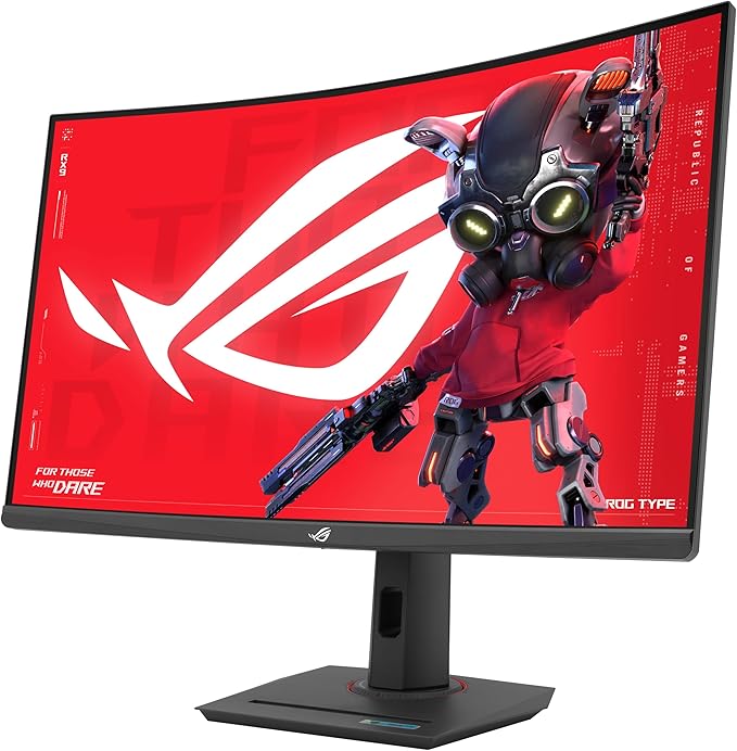 ASUS ROG Strix 32” 1440P USB-C Curved HDR Gaming Monitor (XG32WCS) - QHD 180Hz 1ms Fast VA Extreme Low Motion Blur Sync FreeSync DisplayWidget Tripod Socket AI Technology 3 yr Warranty