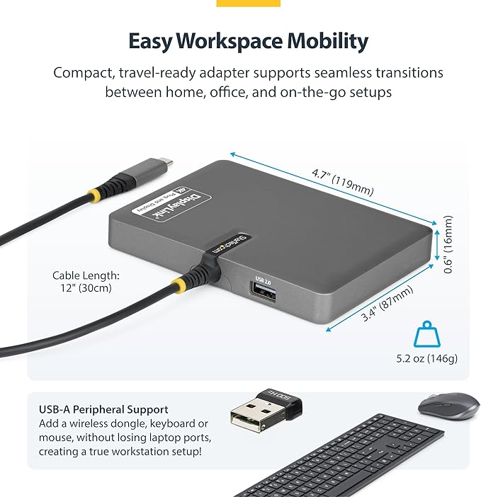 StarTech USB-C to Quad HDMI 4K60 Workstation Dock 140W PD Passthrough USB for Keyboard and Mouse Windows Mac M1-M5 USB4 Thunderbolt Laptops DisplayLink DL7400 TAA (Quad-USB-HDMI-Adapt)