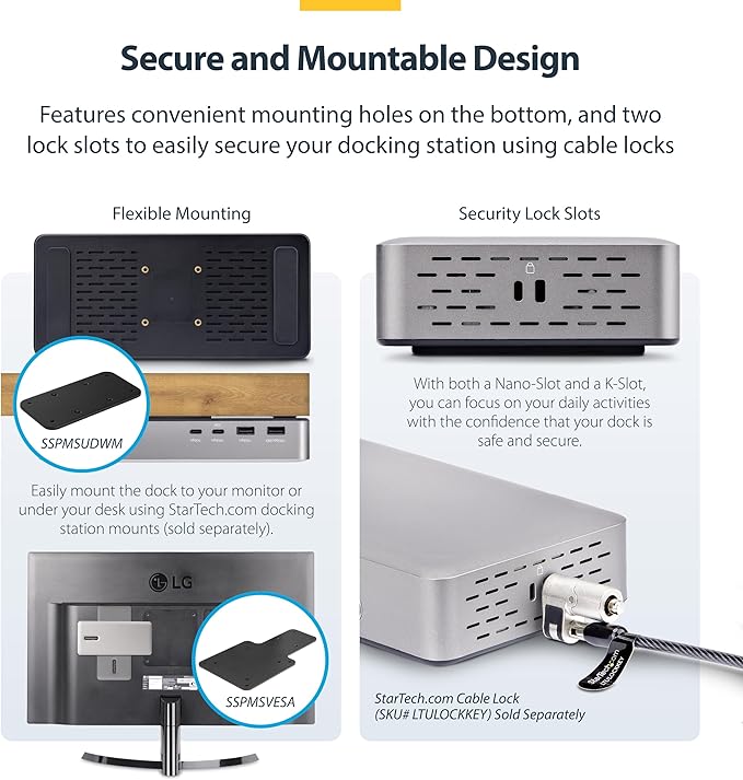 StarTech.com USB-C Docking Station (10-in-1 USB4) Up to 100W Charging for Laptop 40Gbps Data Transfer 2.5Gb Ethernet Single 8K Dual 4K Display 6X USB (Not MacOS Compatible)