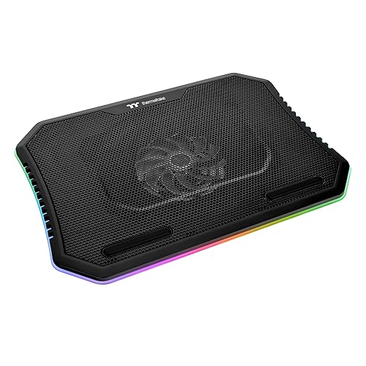 Thermaltake Massive Steel Mesh Panel with 1 x 120mm fan 256 color RGB spectrum 10-15 Notebook Cooler CL-N020-PL12SW-A