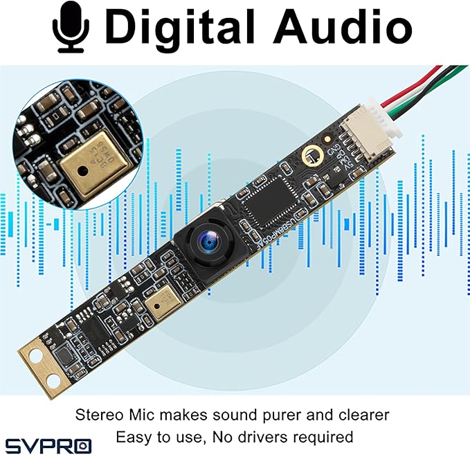 SVPRO 8MP USB Camera Module with Microphone 102 Degree Wide Angle Laser Engraver Camera for Lightburn Fixed Focus 4K UVC Webcam Board for ComputerRaspberry Pi