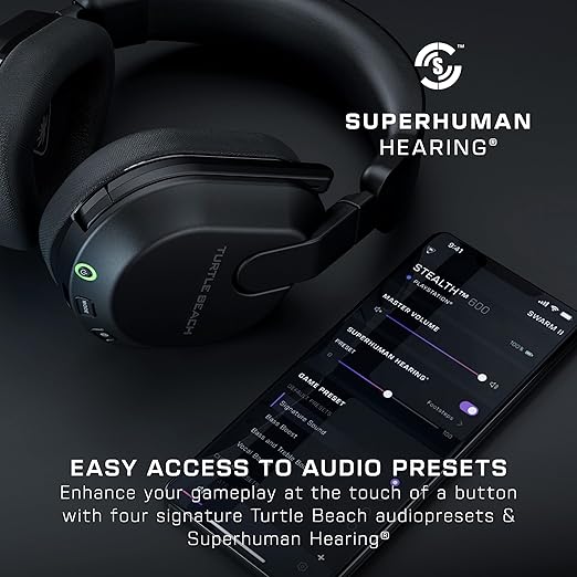 Turtle Beach Stealth 600 Wireless Multiplatform Amplified Gaming Headset for Xbox Series X|S Xbox One PC PS5 PS4 &amp Mobile – Bluetooth 80-Hr Battery Noise-Cancelling Mic – Black (Renewed)
