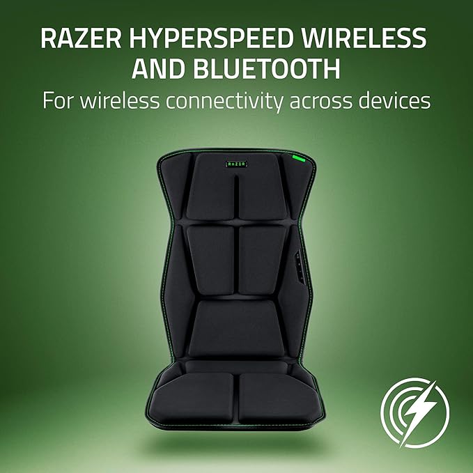 Razer Freyja HD Haptic Gaming Chair Cushion: Multi-Directional Haptics - Haptic EQ Customization via Razer Synapse - HyperSpeed Wireless &amp Bluetooth - Adjustable Strap for Universal Fit
