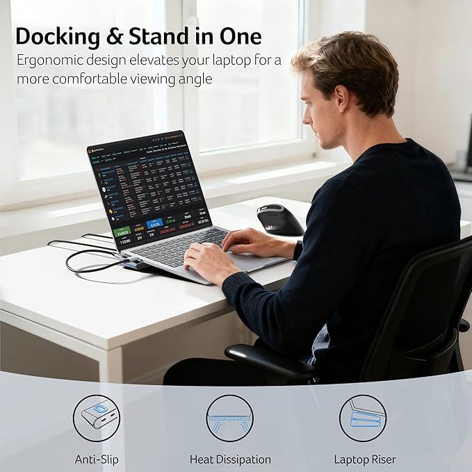 Acer Docking Station 3 Monitors 11-in-1 Laptop Docking Station Stand with DP 8K + Dual HDMI 4K@60Hz Ethernet 10Gbps Data 100W PD SD/TF USB C Dock with Detachable Cable for Acer/Dell/Mac/HP