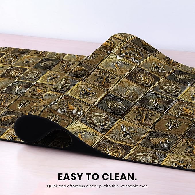 Head Case Designs Officially Licensed HBO Game of Thrones Gold Sigils All Houses Graphic Art 37.4 x 15.75 x 0.16 inches (900 x 400 mm) - XL Gaming Office Desk PC Keyboard Mouse Mat Pad