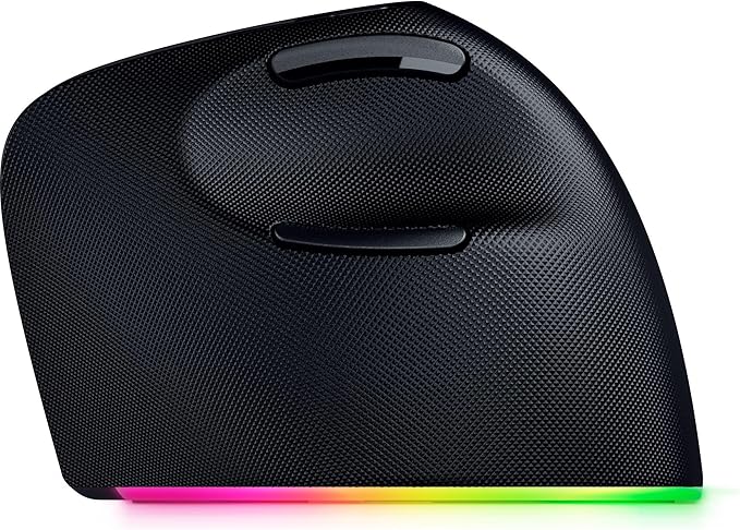 Razer Pro Click V2 Vertical Wireless Mouse: 6 Button Ergonomic Design - One Click AI Prompt - Supports Windows &amp Mac - Multi Device Connectivity via 2.4GHz Bluetooth or USB C Wired Mode - Chroma