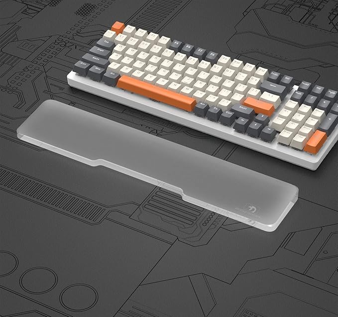 SELORSS Acrylic Keyboard Wrist Rest 98-Key Mechanical Keyboards Ergonomic Palm Rest for Computer KeyboardAnti-Slip BaseWrist Pad for LaptopOffice &amp Home-Easy Typing