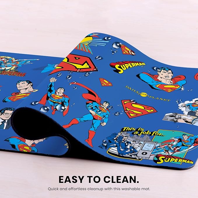 Head Case Designs Officially Licensed Superman DC Comics Sticker Collage Logos and Comic Book 23.62 x 11.81 x 0.12 inches (600 x 300 mm) - L Gaming Office Desk PC Keyboard Mouse Mat Pad