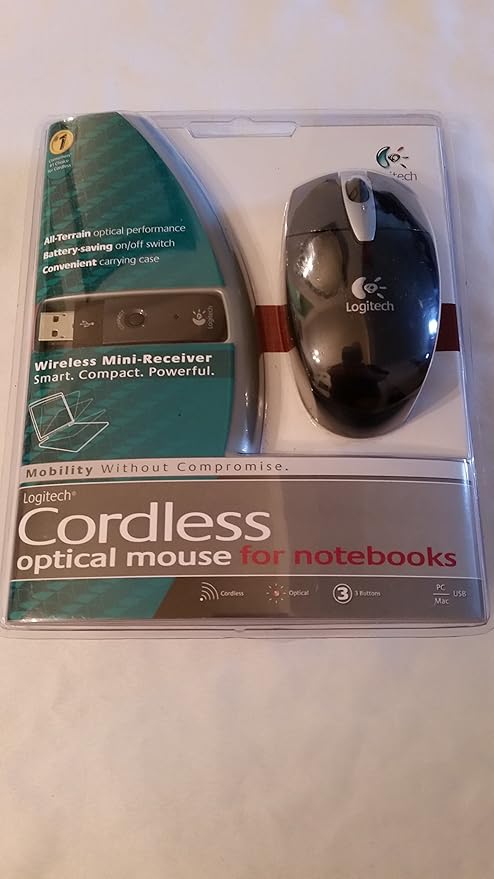 Logitech Cordless Optical Mouse for Notebooks Onyx