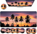 Ergonomic Keyboard Wrist Rest &amp Mouse Pad Wrist Rest SetXL Gaming Desk Mat 31.5x 11.8Non-Slip BaseMemory FoamEasy Typing Pain Relief for Office &amp HomeTropical Sunset with Palm