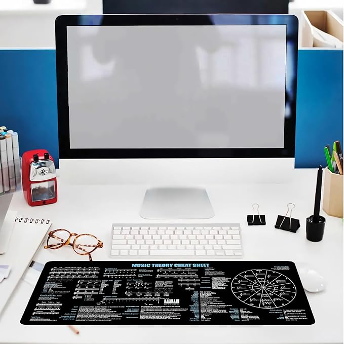 Music Theory Cheat Sheet Mouse Pad Mouse Mat Quick Reference for Music Students Composers Pianists Guitarists Teachers Essential Computer Accessories for Study Work and Reference Purposes KMH