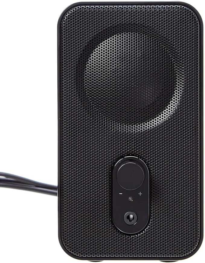 Amazon Basics AC-Powered Computer Speakers for Desktop or Laptop PC with Volume ControlHeadphone JackBlack (US Version)(Pack of 8)