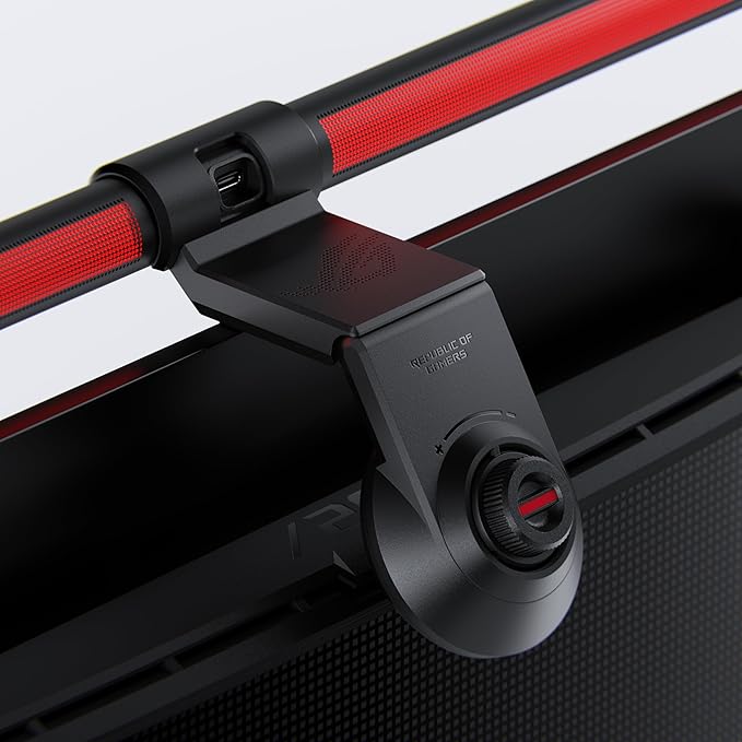 ASUS ROG Aura Monitor Light Bar (ALB01) - Asymmetrical Lighting bar 3 Modes RGB Lighting USB-C Patented clamp Magnetic Buckle Aura Sync Compatible DisplayWidget Center Quick Installation
