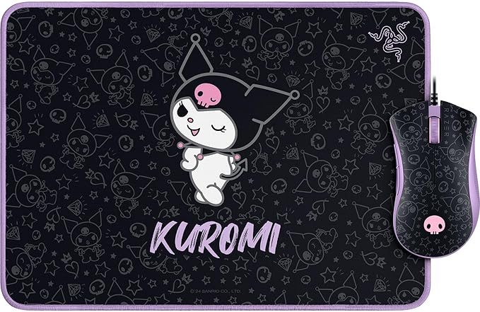 Razer DeathAdder Essential Gaming Mouse and Goliathus Soft Gaming Mouse Mat Bundle: Kuromi Edition