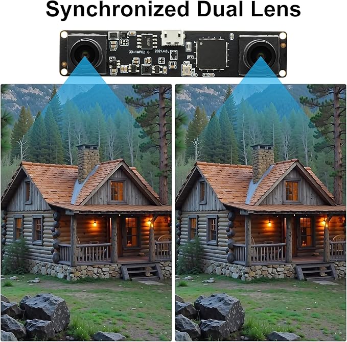 Synchronized Dual Lens Stereo USB Camera 1.3MP HD 960P Webcam 3D VR Web Camera Module with 1/3 CMOS OV9715 Sensor Mini Industrial USB2.0 Web cam for AndroidLinuxWindowsRaspberry PI