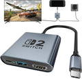 Switch 2 DockPortable USB C Docking Station with 4K@120Hz/PD 100W/1000M Ethernet/2 USB 3.0 PortAluminum Alloy Travel TV Dock for Switch/Steam Deck/ROG Xbox Ally X/Legion Go 1/2/S