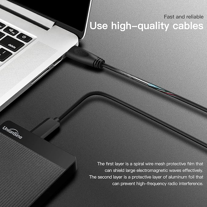 UnionSine 500GB Ultra Slim Portable External Hard Drive HDD-USB 3.0 for PC Mac Laptop PS4 Xbox one Xbox 360-(Black)