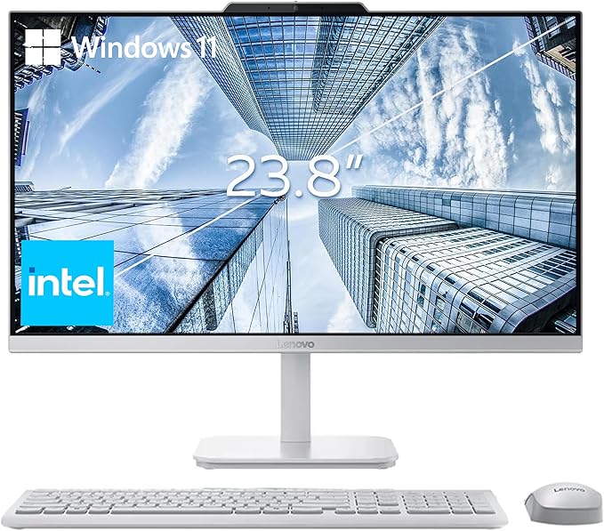 Lenovo 24 FHD All-in-One Desktop Computer for Home &amp Office Intel Processor HDMI WiFi 6 Bluetooth 5.2 Business AIO Vent-Hear Wireless Keyboard &amp Mouse Windows 11 (8GB RAM | 256GB SSD)
