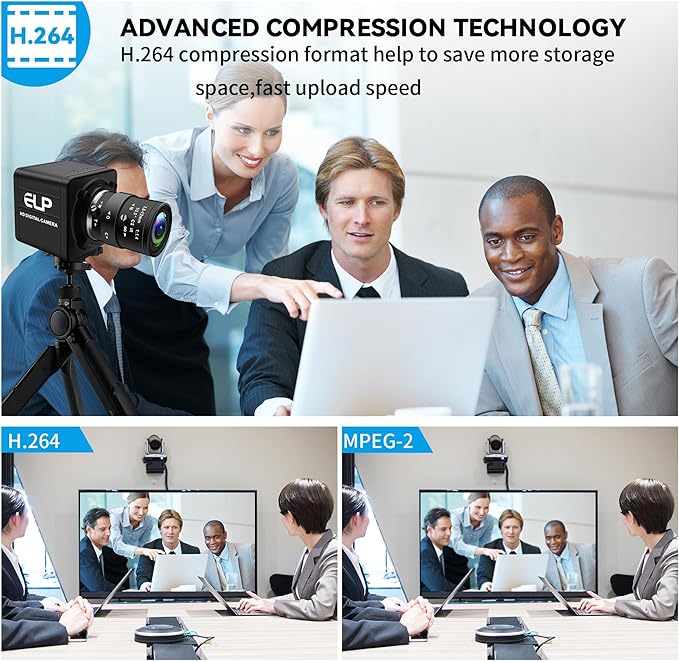 1080P USB Industrial Camera with Manual Zoom (2.8-12mm CS Lens) - 0.01Lux Low Light Vision Metal Case - Compatible with Windows/macOS/Linux for PCB Repair Industrial Inspection &amp Video Conferenc