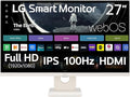 LG 27U511SA-W 27-Inch Smart Full HD (1920 x 1080) IPS Computer Monitor 100Hz Built-in Speaker Airplay Bluetooth Screen Share Flicker Safe Reader Mode Remote Control HDMI Tilt Stand White