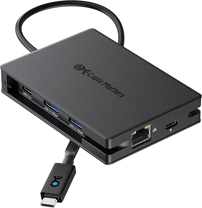 Cable Matters 8-in-1 USB C Hub Multiport Adapter with Dual 4K@60Hz HDMI 140W PD Charging Gigabit Ethernet 10Gbps Data Transfer: 2X USB-C &amp 1x USBA 3.2 Ports (Support ONE External Display on Mac