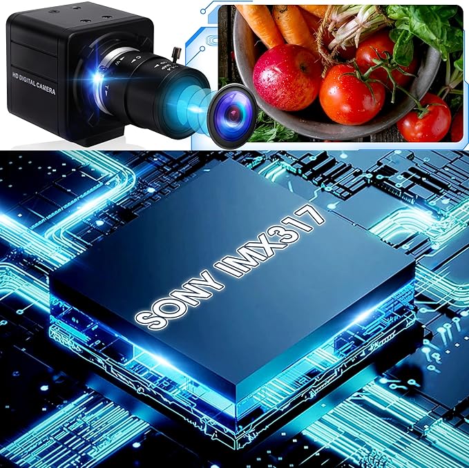 4K USB Camera 2.8-12mm Varifocal Manual Lens Webcam Ultra HD 4X Zoom with IMX317 Sensor for Windows Linux Raspberry Pi Mac OS