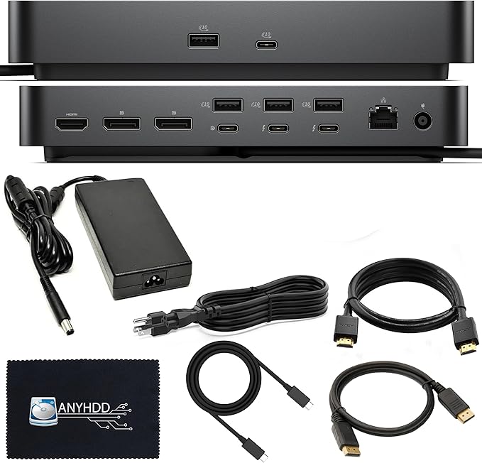 Dell SD25TB4 Pro Thunderbolt 4 Smart Dock - Supports 8k Display 3 Years Warranty with 180W Adapter HDMI DisplayPort Thunderbolt Cable Cloth - USB C Docking Station Hub with Accessories