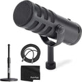 SAMSON Q9U XLR/USB Dynamic Broadcast Microphone + Desk Microphone Stand + Mic Cable + Cleaning Cloth