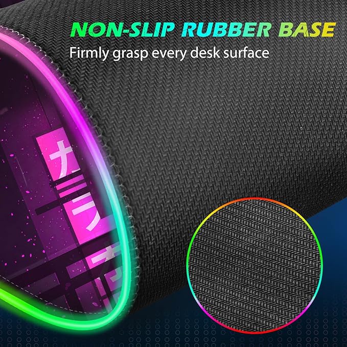 ToLuLu RGB Gaming Wireless Charging Mouse Pad 15W 10 Light Modes LED Mouse Pad Computer Keyboard Mat Mousepad 800x300x4MM Extended Large Desk Mat for Gaming MacBook Laptop PC Neon Purple Sign