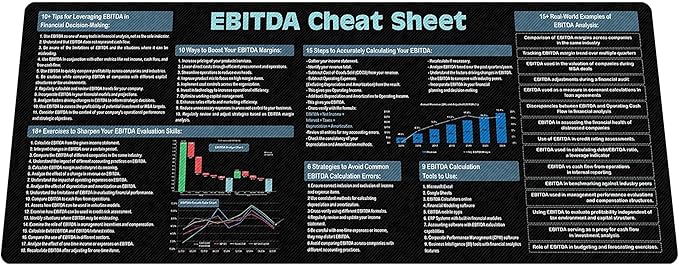 EBITDA Cheat Sheet Mouse Mat KMH Mouse Pad Financial Analysis Large Desk Pad Mouse Pad for Accountants Analysts Mousepad Gift Essential Computer Accessories for Study Work and Reference Purposes