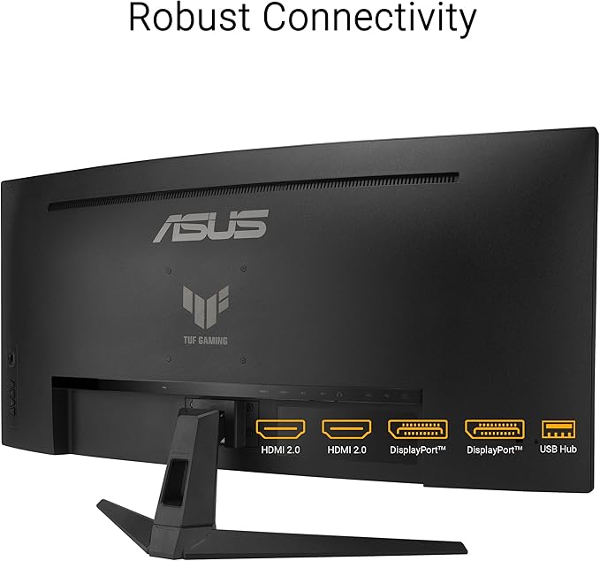 ASUS TUF Gaming 34” Ultra-Wide Curved Monitor (VG34VQ3B) – 21:9 QHD (3440x1440) 180Hz 1ms Extreme Low Motion Blur Sync FreeSync Premium Speaker 90% DCI-P3 DisplayWidget Center 3 yr Warranty