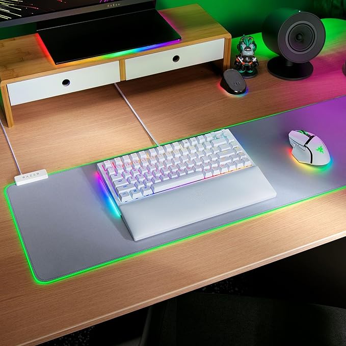 Razer BlackWidow V4 75% Mechanical Gaming Keyboard: Hot-swappable Design - Compact &amp Durable - Orange Tactile Switches - Chroma RGB - MF Roller &amp Media Keys - Comfortable Wrist Rest - White (R