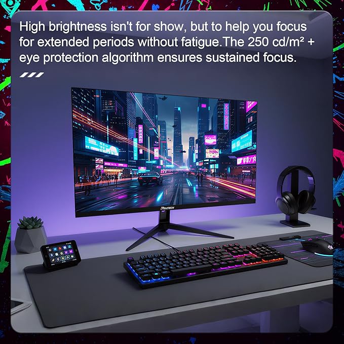 27inch Gaming Computer Monitor2K(QHD 2560x1440) 300Hz Monitor Fast IPS 1ms Response Time FreeSync&ampG-Sync Anti-Blue Light Ultra Slim 100% sRGB DP*2 &amp HDMI*2 Ports VESA Mount(G27X Ultra)