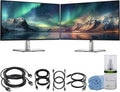 Dell P2425H 24″ Full HD (1920×1080) IPS LED 100Hz Monitors (x2) Dual Display Productivity Setup Comfortview Plus Anti-Glare Panel + 2 × USB-C Cables + Cleaning Kit