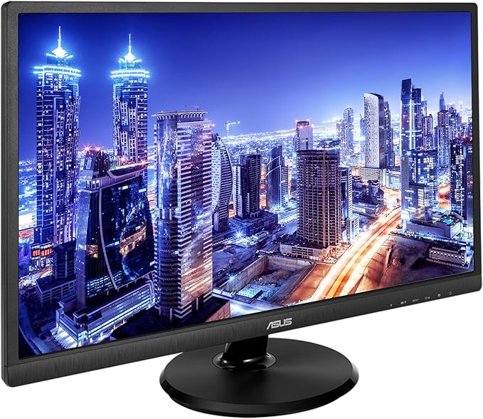 ASUS VA249HE 24-inch 1080P Full HD LED Backlit LCD Monitor 2-Pack Bundle with VGA HDMI Eye Care Ultra-Low Blue Light Black