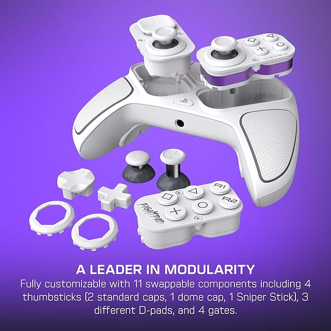 Bundle of Turtle Beach Atlas 200 Wired Gaming Headset Officially Licensed for PS5 &amp PS4 - White + Victrix Pro BFG Reloaded Wireless Gaming Controller Officially Licensed for PS5 PS4 PC - White